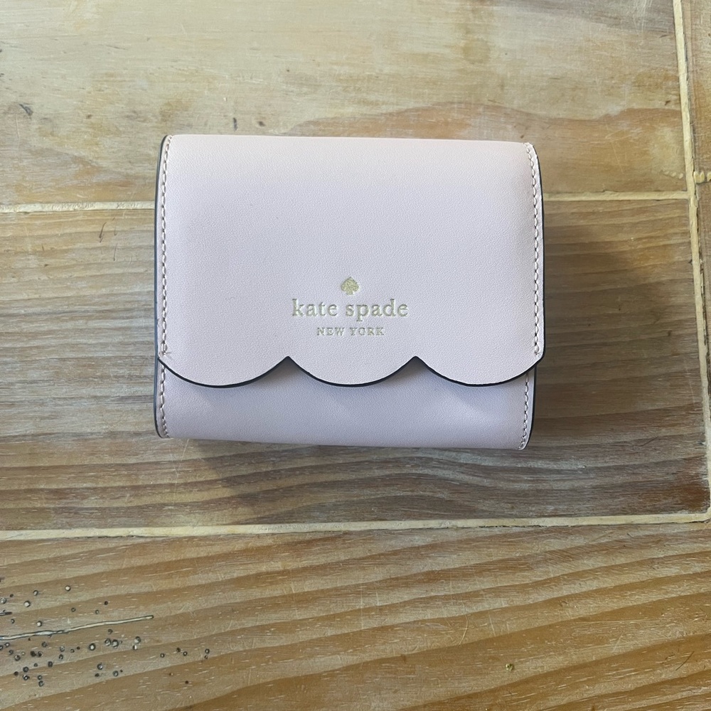 Kate Spade Gemma Flap Wallet Rose and Burgundy Leather Wallet New with Tags